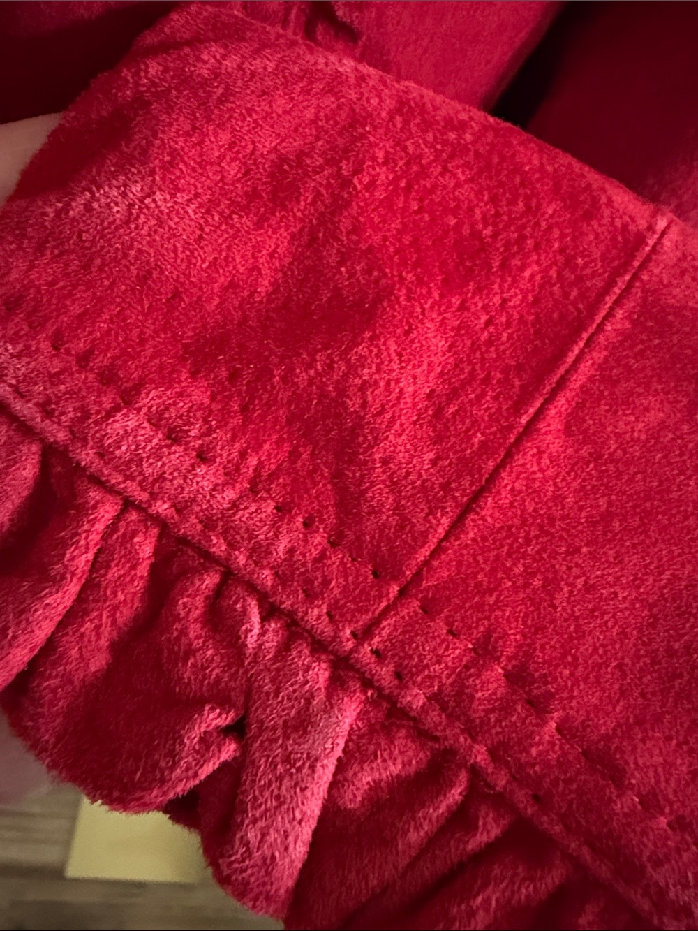 Vintage Suede Leather Red Ruffled Women's Jacket Medium Boho Whimsigoth Witchy - Picture 7 of 16